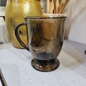 Anchor hocking vintage amber glass mug